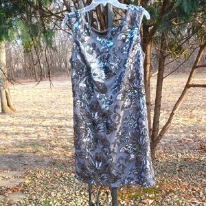 White House Black Market Gun Metal Sequin Dress      Elegant  Size 14